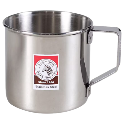 Zebra Stainless steel cup with handle safe durable stylish premium
