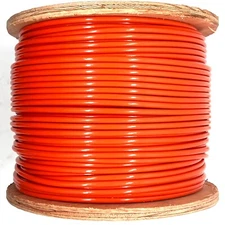 ORANGE Vinyl Coated Wire Rope Cable, 1/8 - 3/16, 7x7: 50, 100, 250 and 500 ft