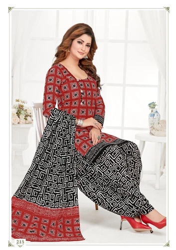 Indian Pakistani Womens Printed Suit Dress Stitched Shalwar Kameez Dupatta Salwar
