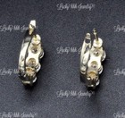 1.50ct 14k Solid Yellow gold Hoop Natural Diamond earring Huggie Earring 3 stone — photo 4