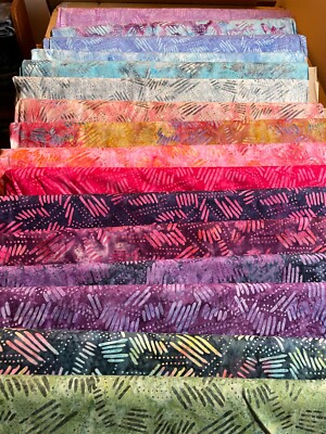 Batikstoff, Strich- & Punktedruck, 100% Baumwolle, FQ, Basteln, Quilten Patchwork