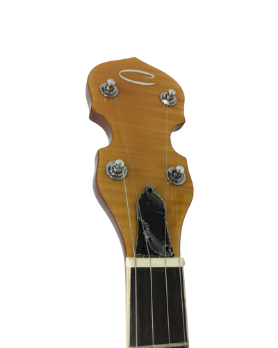 Caraya 5-String Clear Top Resonator Banjo - Tobacco Flame Maple BJ009A - Picture 4 of 9
