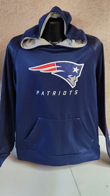 MLB New England Patriots Football Hooded Sweatshirt Hoodie Blue Majestic Nwt