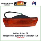 Front Bumper Bar Indicator Amber fit Holden Rodeo TF 7/88 - 2/03 - Left LH