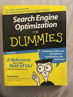 Search Engine Optimization For Dummies by Peter Kent (Paperback, 2006)