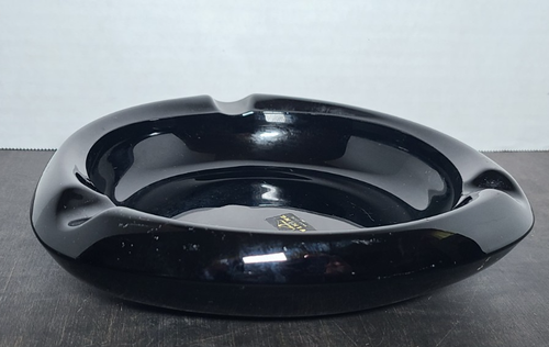 Vintage Wikinger Aschenbecher Glas schwarz Onyx dreieckig - Bild 8 von 15