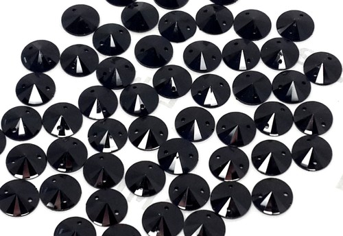 Round Rivoli Shape EIMASS® Sew on Resin Crystals, Flat Back Gems for Costumes - Picture 5 of 13