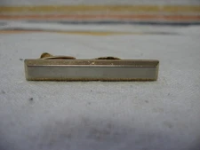 Vintage HICKOK USA Gold & Silver Tone CLASSIC BEVEL DESIGN Tie Clip Tie Clasp ~