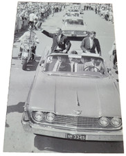 John F Kennedy & Lyndon B Johnson Campaigning in Arlington Texas 1960 Postcard