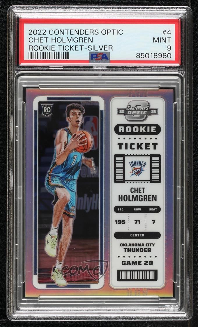 2022-23 Contenders Optic Rookies Silver Prizm Chet Holmgren #4 PSA 9 MINT RC 2l4