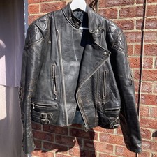 Vintage Leather Biker Jacket Rare 60’s ￼Rocker Asymmetrical￼ Zip