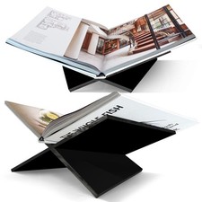 Large Black Acrylic Book Stand, 12.5" x 9.5" x 5.5 , Acrylic Book Holder, Ope...