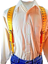Men's, Yellow Tape Side Clip Suspenders/Braces, XL,48", 2", Adj. Made n USA