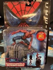Spider-Man súper posable de colección con repisa de gárgola y tela retráctil 2001 nuevo en caja