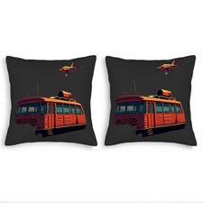 Set of 2 Throw Pillow Covers 18x18in - Stylish Square Cushion Cases