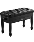 VEVOR Adjustable Piano Keyboard Bench Storage Padded Seat Wooden Bookcase Stool