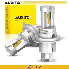 4pcs H4 9003 Led Headlight Bulb Hilo Beam Combo 3000k Yellow Canbus Auxito M6