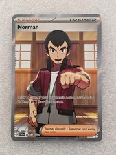 Pokémon Norman Ultra Rare Full Art Holo Trainer SV04 Paradox Rift 237/182