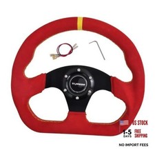 D-Shaped Racing Steering Wheel, 12.8"/325mm 6 Bolt Steering Wheel 527-01 Red