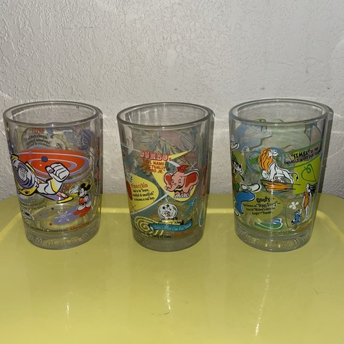 McDonald’s Walt Disney World 100 Years of Magic Glass Cups Set Of 3 Characters - Picture 7 of 9