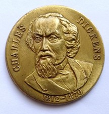 Charles Dickens 1812 - 1870 Commemorative Medal Medallion Coin Token