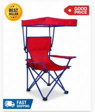 Kids Canopy Chair with Safety Lock Red Blue 125lb Capacity Outdoor Seat