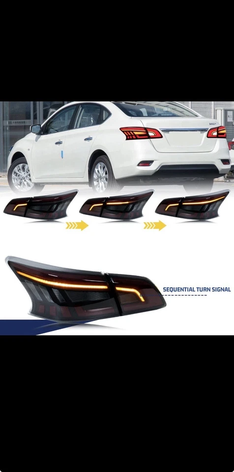 2016-2019 Nissan Sentra Rear Tail Lights Left and Right Plug N Play Used - Image 3 of 3