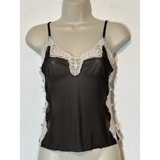 Jolie Y2K Black Mesh Sheer Cami Size S Whimsigoth Fairy Goth Emo Tank Top Layer