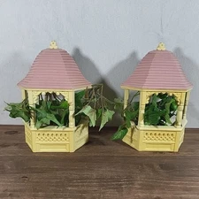 Set of 2 Vintage Homeco Hanging Planters for Wall Display, Gazebo Shape, 1980s