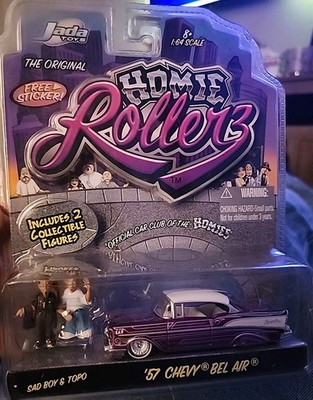 HOMIE Rollerz ミニカー ’57 CHEVY® BEL AIR® Jada Toys Homie Rollerz '57 Chevy Bel Air w/Sad Boy & Popo Figures