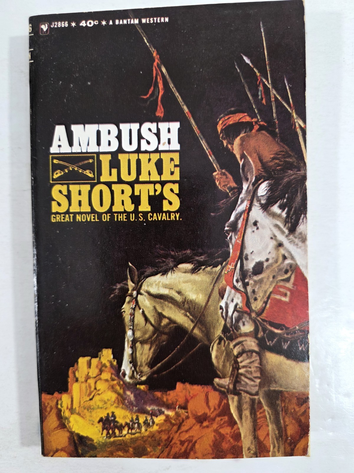 Luke Short AMBUSH Western  U.S. ARMY SCOUT vs APACHE Bantam pb 2nd print 1964