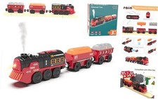 Toy Train Electric Train Set for Wooden Tracks, Christmas Motorized Steam Train