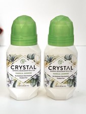 Crystal Mineral Roll On Deodorant Vanilla Jasmine 2.25 Oz ea.  2-pack NEW 