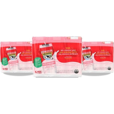 Horizon 6 Strawberry Organic Lowfat Milk 8 Fluid Ounce Oz 3 Pack