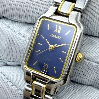 Seiko Lucent 1F21-5B60 Women's Watch Blue Quartz Japan 068430