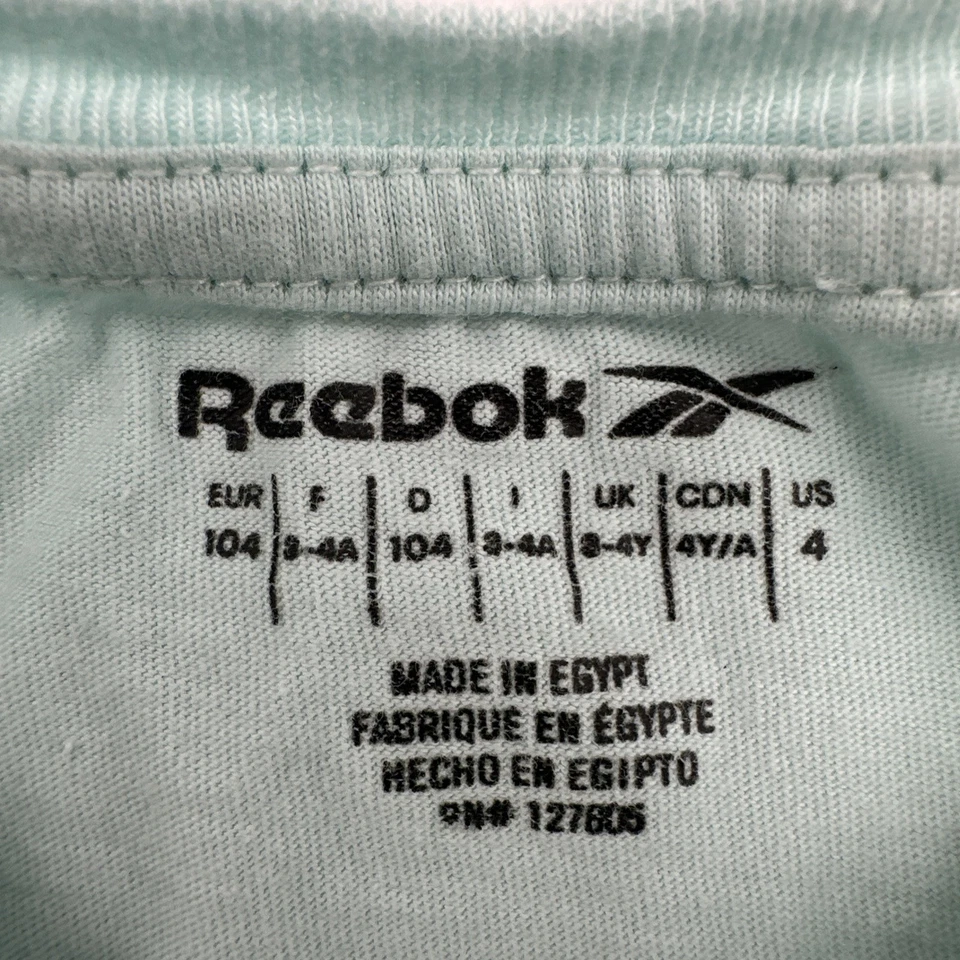 Camiseta Reebok Jóvenes Niñas Talla 4 Verde Estampado Gráfico Logo...#22508 Foto 2 de 4