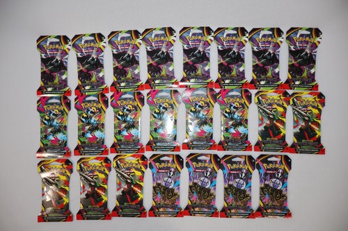 23 New Sealed Pokemon Chaos Rising Pitch Black Sleeved Booster Pack Mega Rare EX