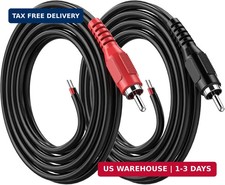 RCA to Speaker Wire Adapter, 18AWG 2 Pack 3ft RCA Male Plug to Bare Cable Open E
