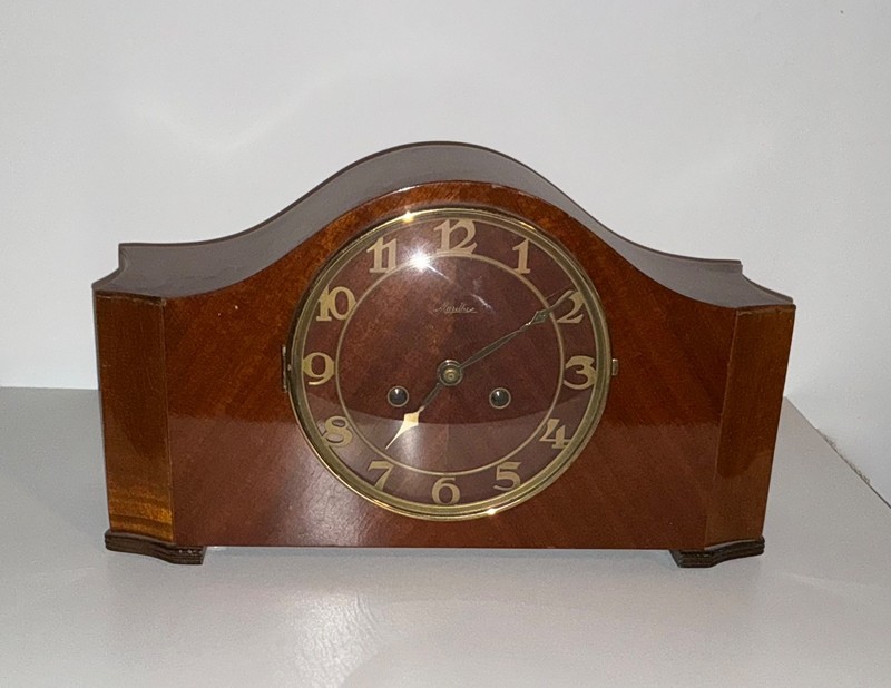 Antique FRENCH Art Deco Mantle CLOCK by MAUTHE: 1950 BEAUTY ON SALE!