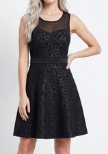 Guess By Marciano Gisella Fit & Flare illusion Molded Cup Black dress size 10