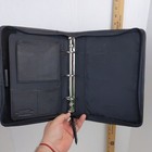 Rolodex RO300 Black Genuine Leather Zipper 3 Ring Binder Planner Organizer