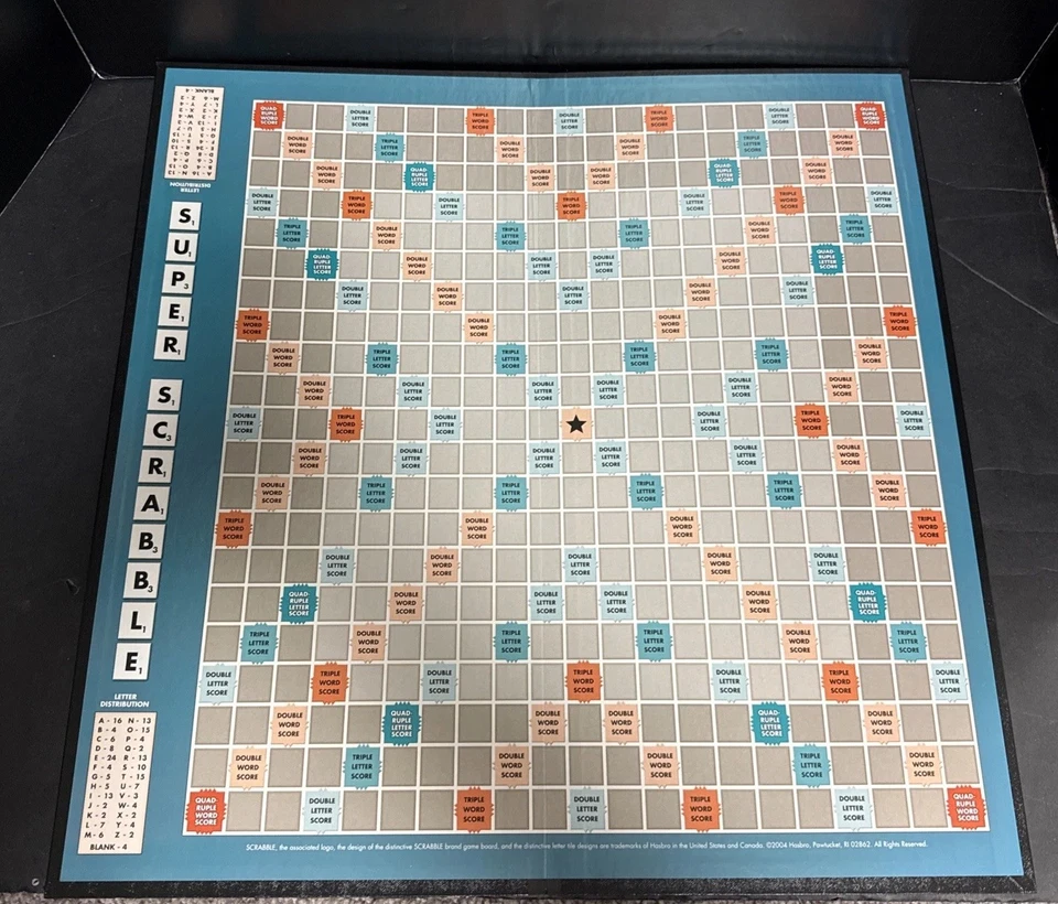 Super Scrabble Crossword Game 200 Wood Tiles Word Hasbro 2004 100% Complete - Image 2 of 4