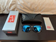 Ray Ban New Clubmaster RB4416 Grey Mirror Blue Polarized Lenses with Carry Case