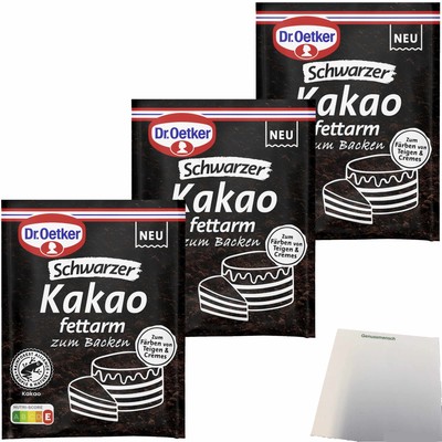 Dr Oetker Schwarzer Kakao zum Backen 3er Pack 3x30g Packung