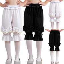 Girls Bloomers Ruffle Lace Pants Gothic Pantaloons Fancy Costume Casual Party