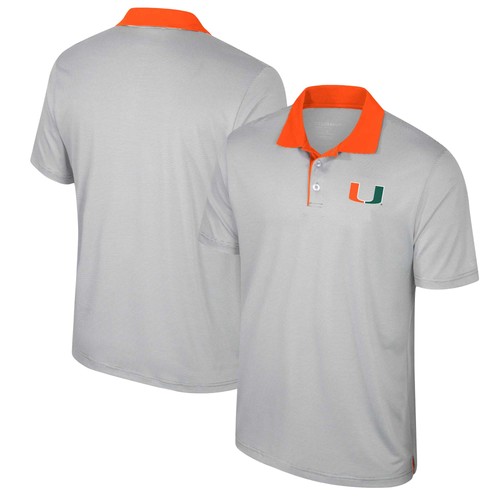 Herren Colosseum grau Miami Hurricanes Big & Tall Biesen gestreift Polo - Bild 1 von 3