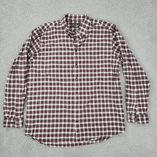 Eddie Bauer Shirt Mens LT Large Tall Red Plaid Pocket Button Down