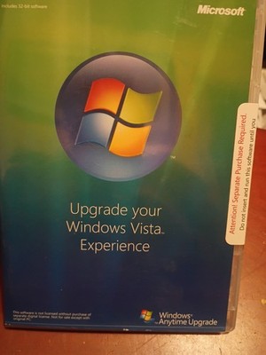 Microsoft Windows Vista Anytime Upgrade Disc 32 bit English DVD Software