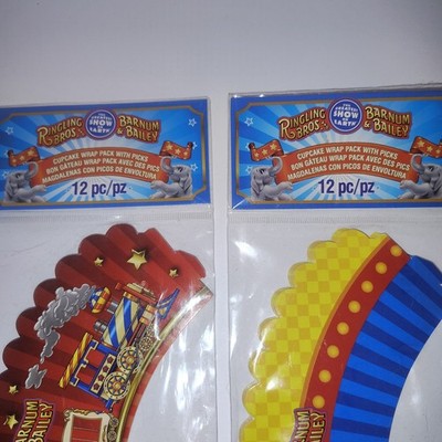 Ringling Brothers Barnum & Bailey Cupcake Picks Wraps Set of 2 Circus Party