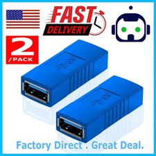 2-PACK USB 3.0 Type A Female to Female Adapter Coupler Gender Changer Connector